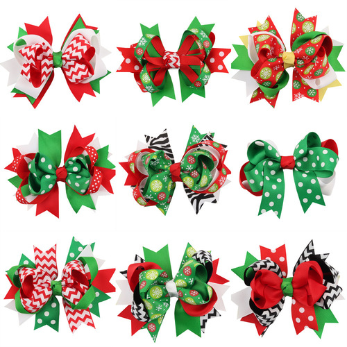 Butterfly Bow Christmas Hair Pin Korean Style Children's Christmas Accessory Hair Accessory Baby Hair Accessory Festival Gift