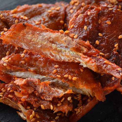 Beibu Gulf of Guangxi Hongnian Fish Dried 500g Seafood Dry Fish Slices with Spicy Honey Sauce Ready-to-Eat Fish Snacks Spring Festival Specialty