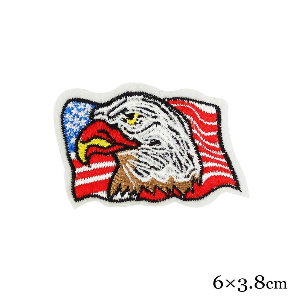 强大绣花美国秃鹰标志 雄鹰旗帜男人味个性牛仔衣服装饰布贴辅料
