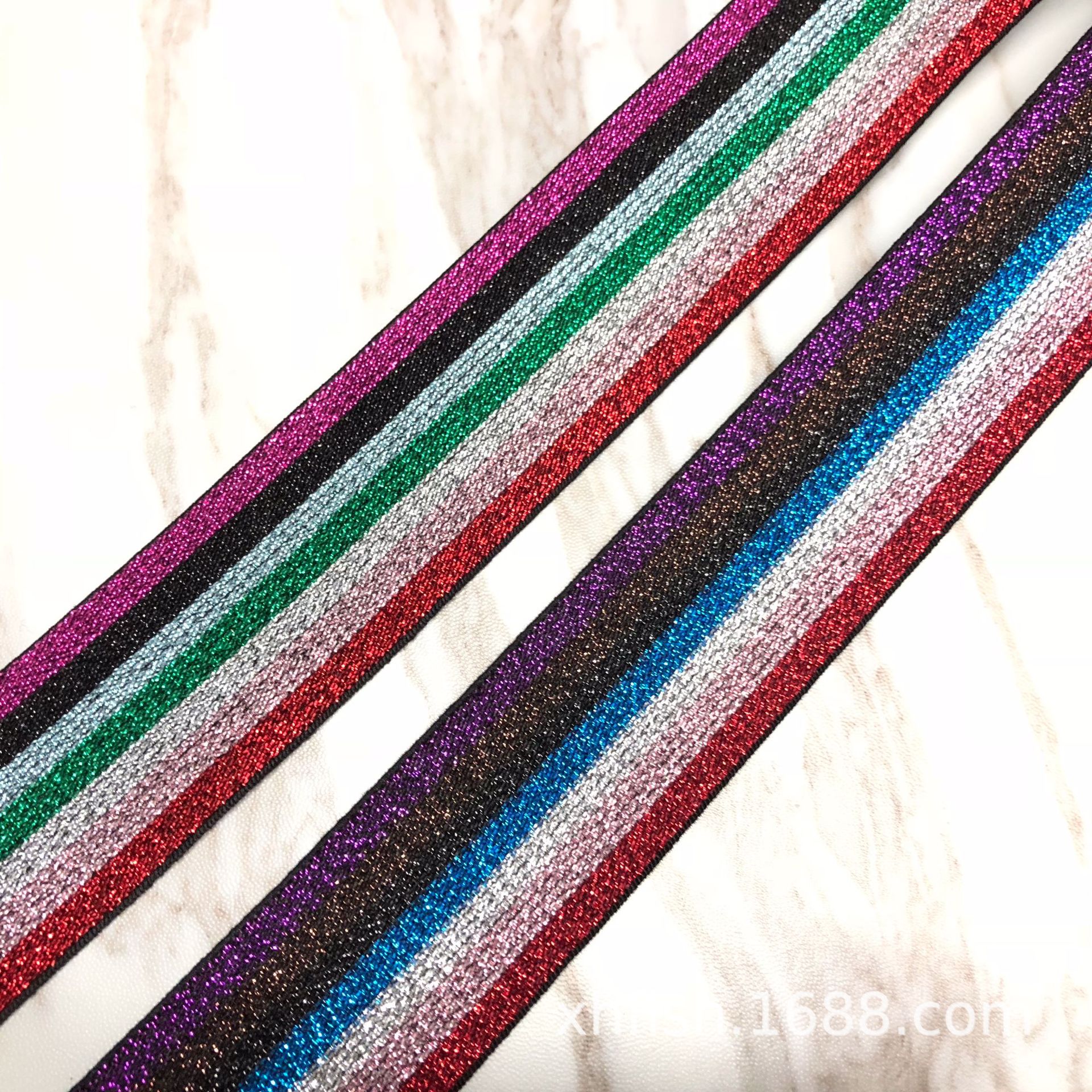 厂家   4cm 七彩葱间色 提花松紧带内衣裤颜色 丈根束腰带伸缩