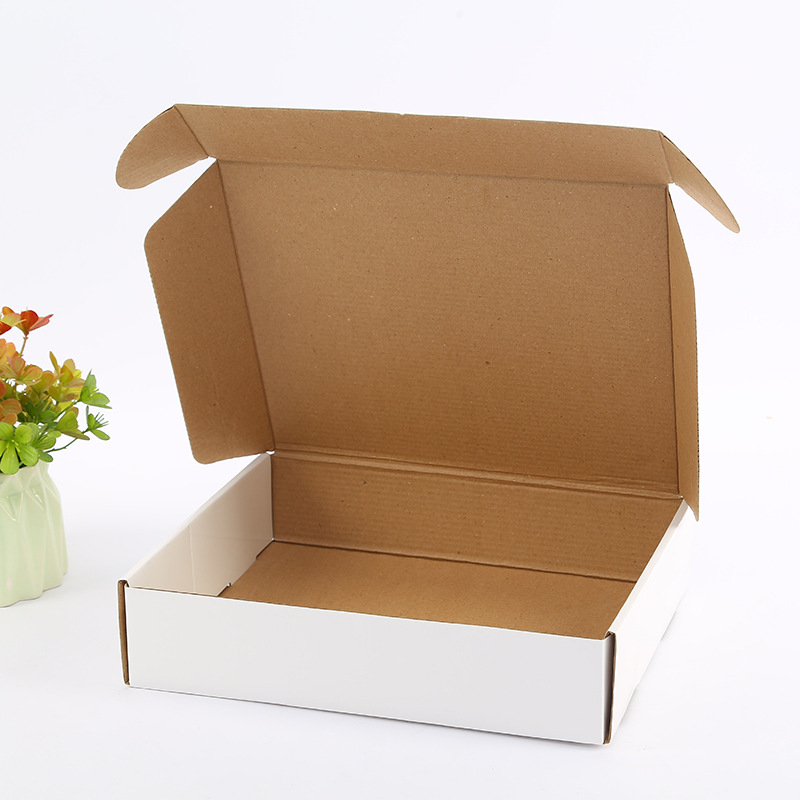 彩色飞机盒白色快递打包纸盒水果茶包装盒牛皮纸盒定制