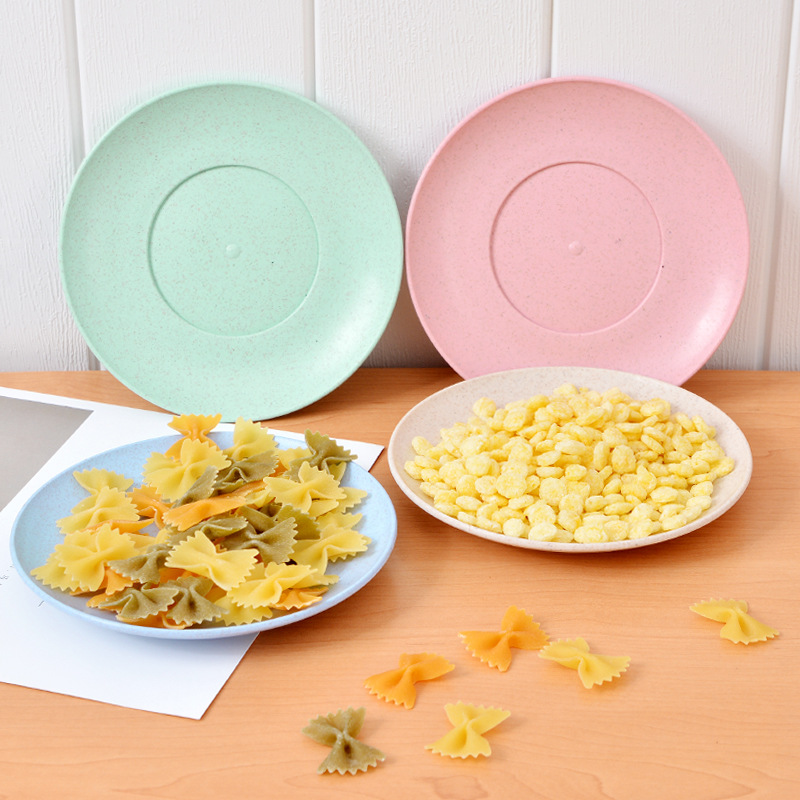 Trigo paja pequeño plato cuatro PCs japonés y coreano hogar creativo placa traje hueso plato postre plato