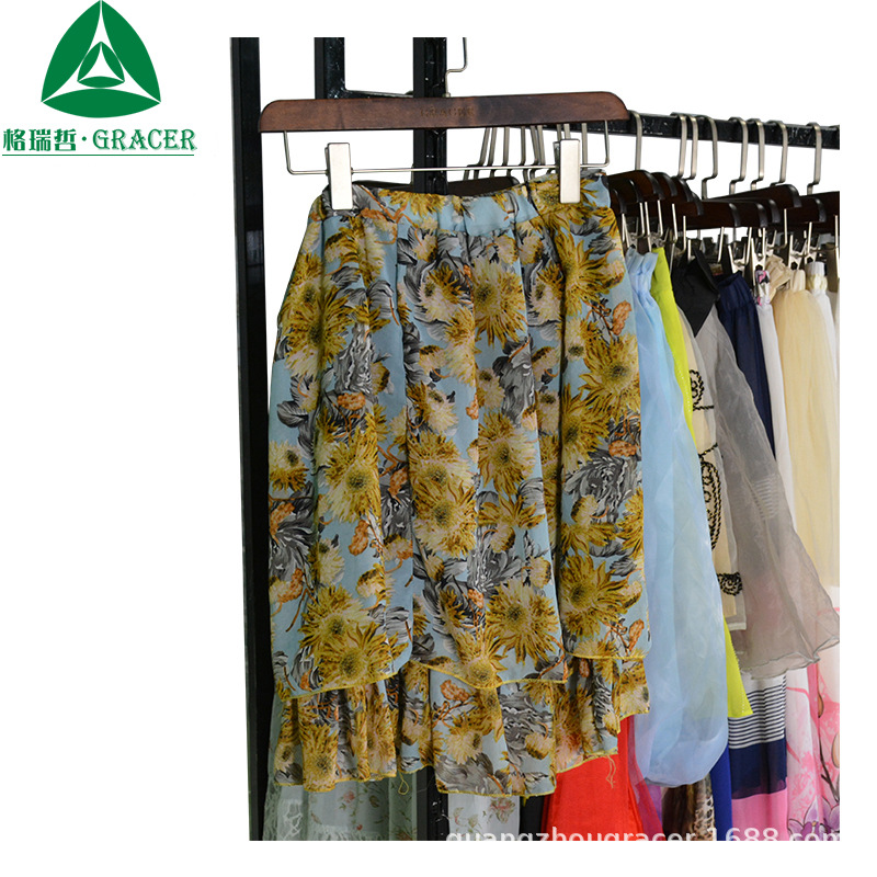 2020夏季女装时尚印花半裙dress清新甜美半身裙碎花荷叶边裙混批