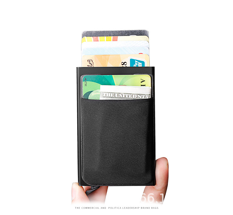 2025 nuevo fabricante de bolsas de tarjetas para hombres simple ultra delgada cartera de protección RFID cubierta de tarjetas de aleación de aluminio caja de tarjetas lateral