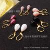 Fashionable cute earrings from pearl, ear clips, suitable for import, simple and elegant design, wholesale