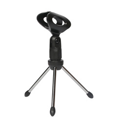 Up-and-down round base three-legged microphone desk extendable stand conference vlogger phone live streaming microphone stand
