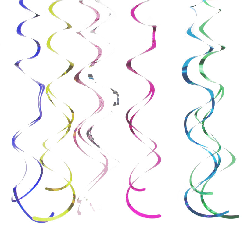 Cyclone PE Open Tail Spiral Hanging Ornament Plastic Flower Spiral Hanging Ornament Rotating Pendant Party Decoration 21 Color