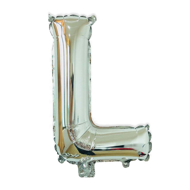 Estilo americano Delgado 16 pulgadas inglés carta globo pequeño tamaño A- Z cumpleaños boda habitación decoración aluminio película globo al por mayor