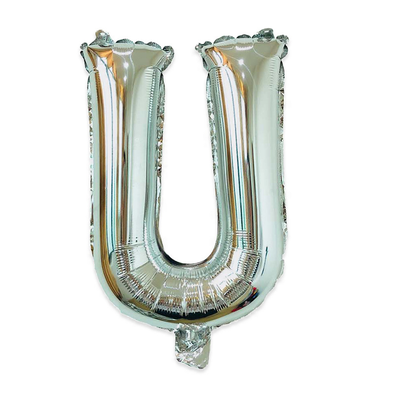 Estilo americano Delgado 16 pulgadas inglés carta globo pequeño tamaño A- Z cumpleaños boda habitación decoración aluminio película globo al por mayor