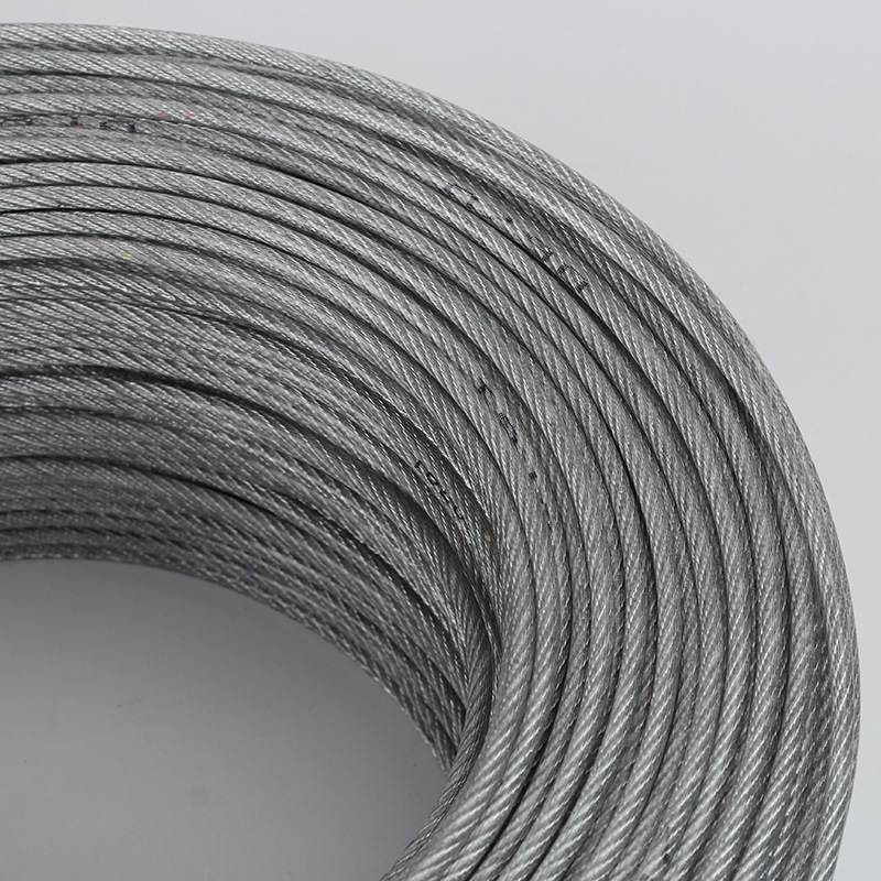 镀锌包塑钢丝绳 透明涂塑钢丝绳带皮PVC钢丝绳包胶晾衣绳E18