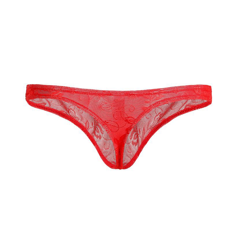 String en dentelle sexy pour homme, taille basse, tendance, respirant et extensible C505_voghion.com