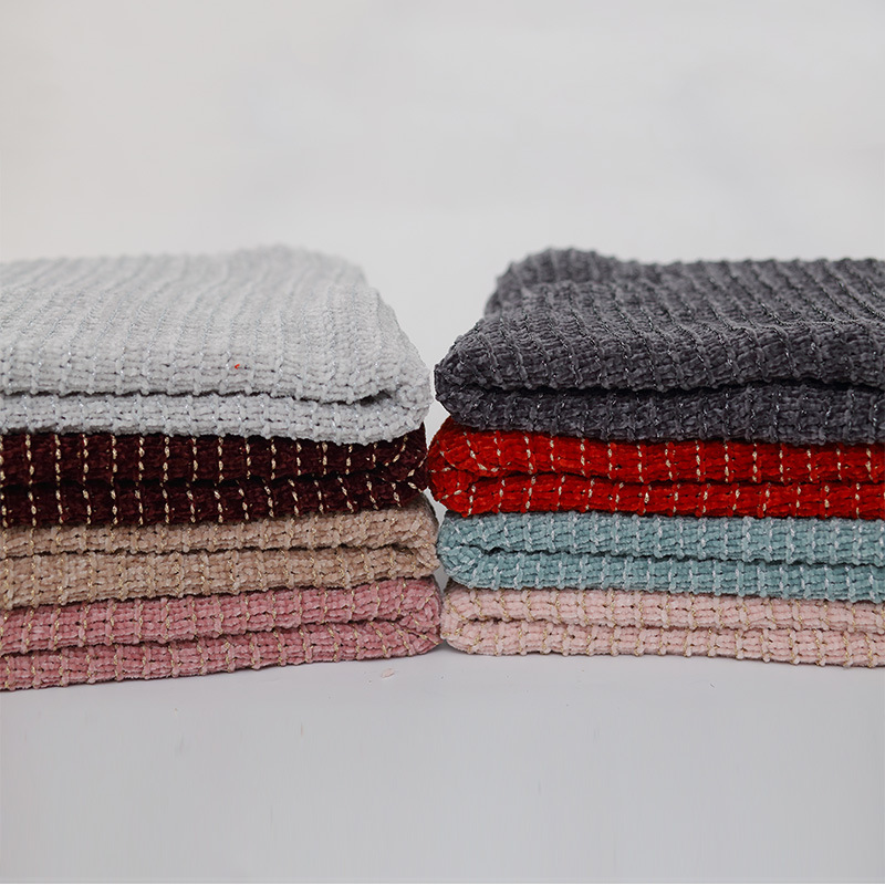 金丝雪尼尔毛线料 抱枕针织毛线面料 2023新款时尚扎染布料