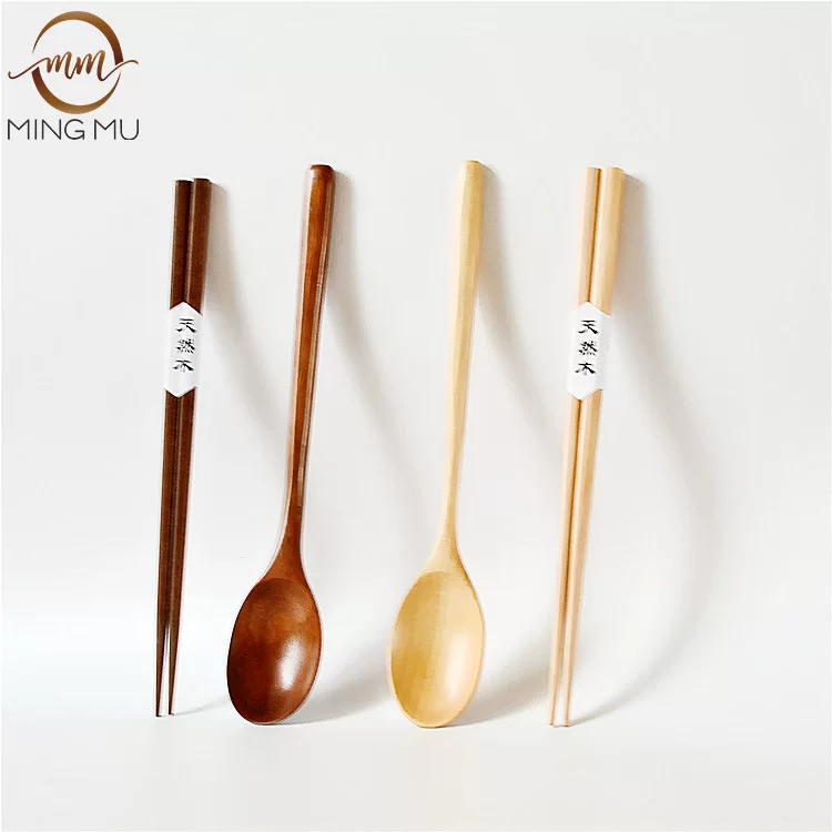 Travel Wooden Spoon & Chopsticks Set, Handcrafted Lacquerware, 23.5×4 cm, Portable Gift