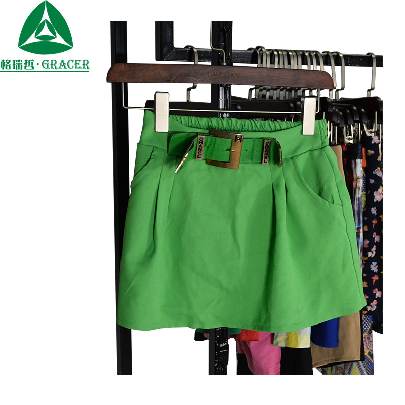 女高腰甜美短裙used dress一步裙蝴蝶结棉布印花图案跨境旧衣服