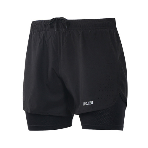Men's quick-drying running shorts with pockets, summer marathon three-point loose (with inner net) outer wear fitness B179