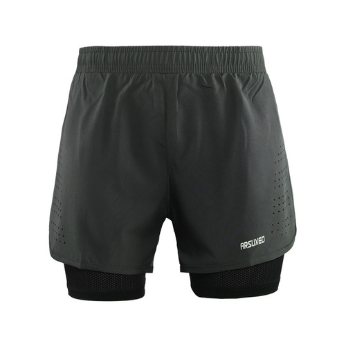 Men's quick-drying running shorts with pockets, summer marathon three-point loose (with inner net) outer wear fitness B179