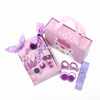 Children's hairgrip, set with bow, hair accessory, hairpins
