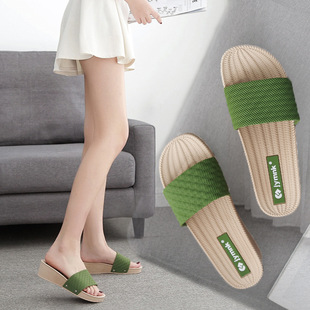 Monique Summer New Sandals and Slippers Non-slip Wear-resistant Thick Bottom Mid-heel All-match Indoor Soft Bottom Indoor and Outdoor Women's Slippers