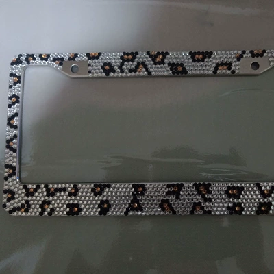 frame rhinestone stainless steel license plate – License plate holder/license plate holder