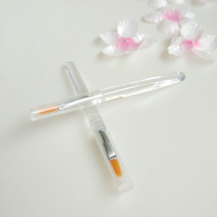 Portable Transparent Lip Brush with Lid Wholesale Disposable Lip Brush Stick Crystal Lip Brush Beauty G Lipstick Grinding Brush