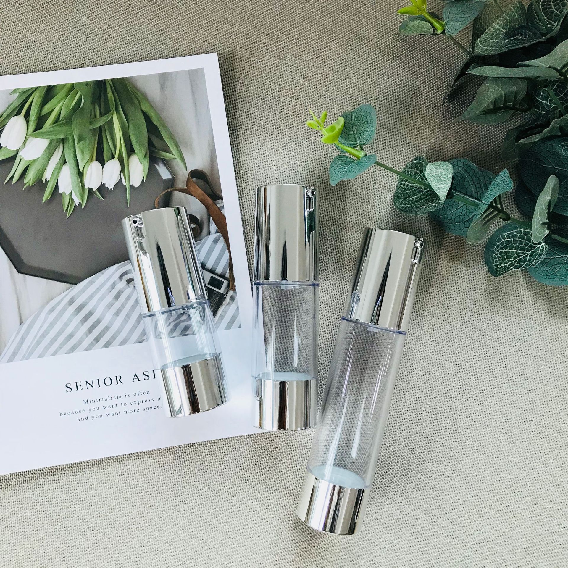 现货新款化妆品乳液真空瓶精华液瓶爽肤水喷雾瓶分装瓶15/30/50ml