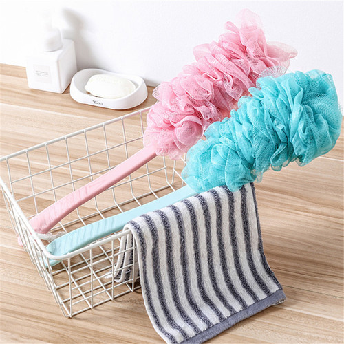 Large bathroom brush with lanyard long handle bath ball flower bath brush bath brush bath brush bath back rub