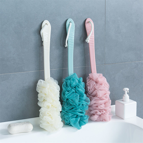 Large bathroom brush with lanyard long handle bath ball flower bath brush bath brush bath brush bath back rub
