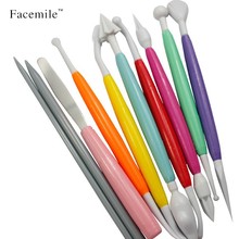 彩色10件套翻糖蛋糕工具9雕刻组糖花成型脱模刀巧克力创意甜品