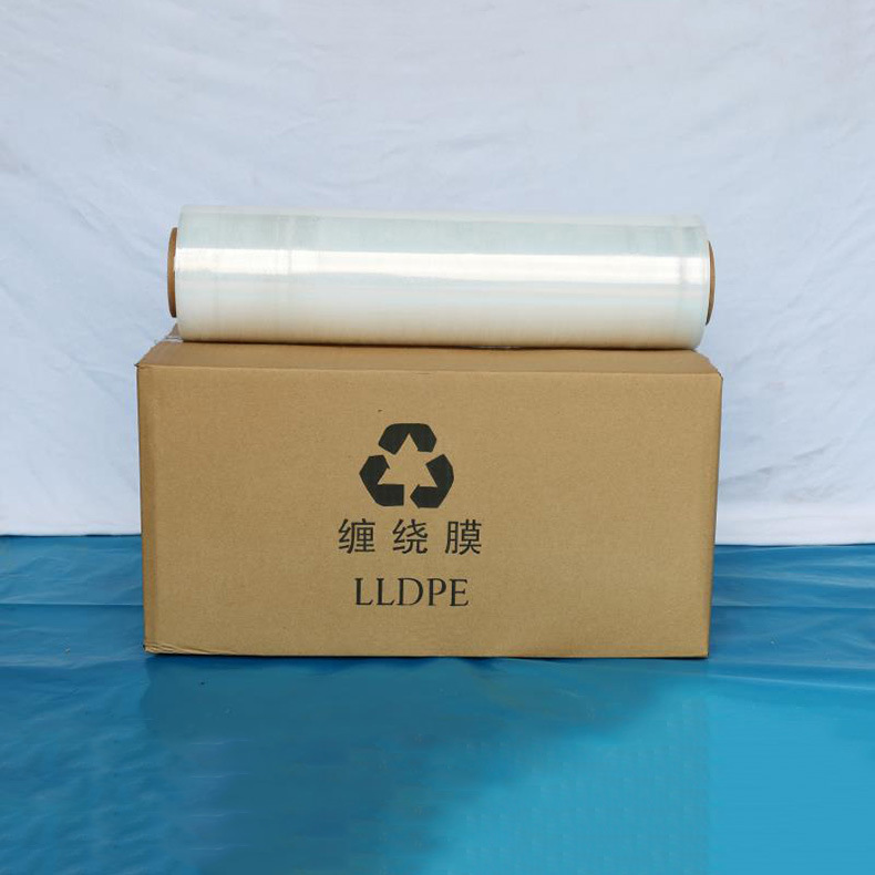 50CM宽塑料薄膜拉伸膜 大卷PE工业打包缠绕膜 pe自粘拉伸膜批发