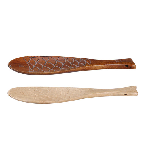 yfjy Japanese and Korean wooden fish and rice spoon Japanese creative household wooden spoon restaurant hotel kitchen supplies wholesale