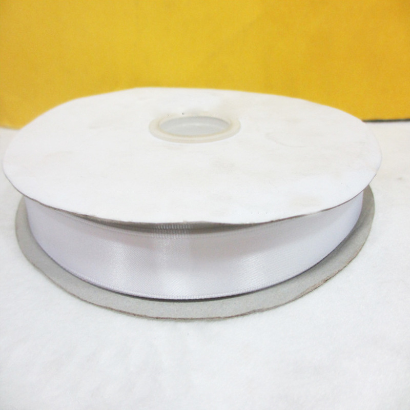 蛋糕单面色丁丝带 DIY花饰发夹礼品包装带 白色涤纶色丁丝带批发