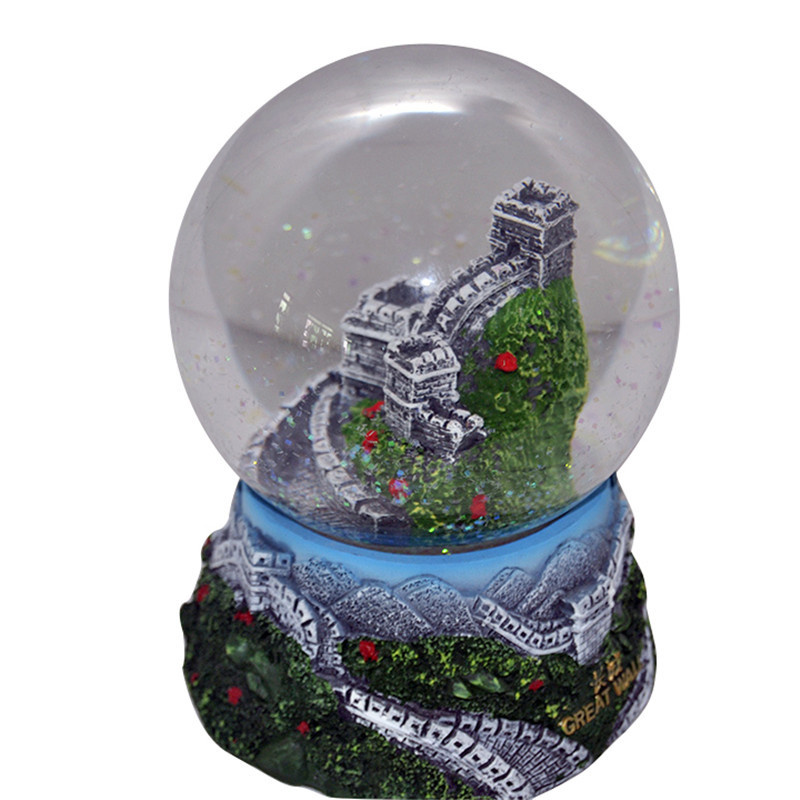Micro-Landscape Great Wall Crystal Ball Ornaments Tourist Attractions Commemorative Gifts Home Decoration Resin Craftsmanship