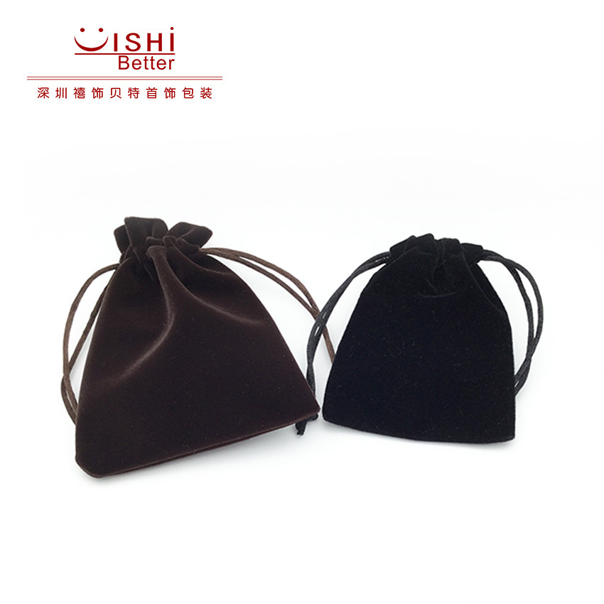 厂家直销棕色绒布袋帆布袋标志铭牌珠宝包装袋束口袋