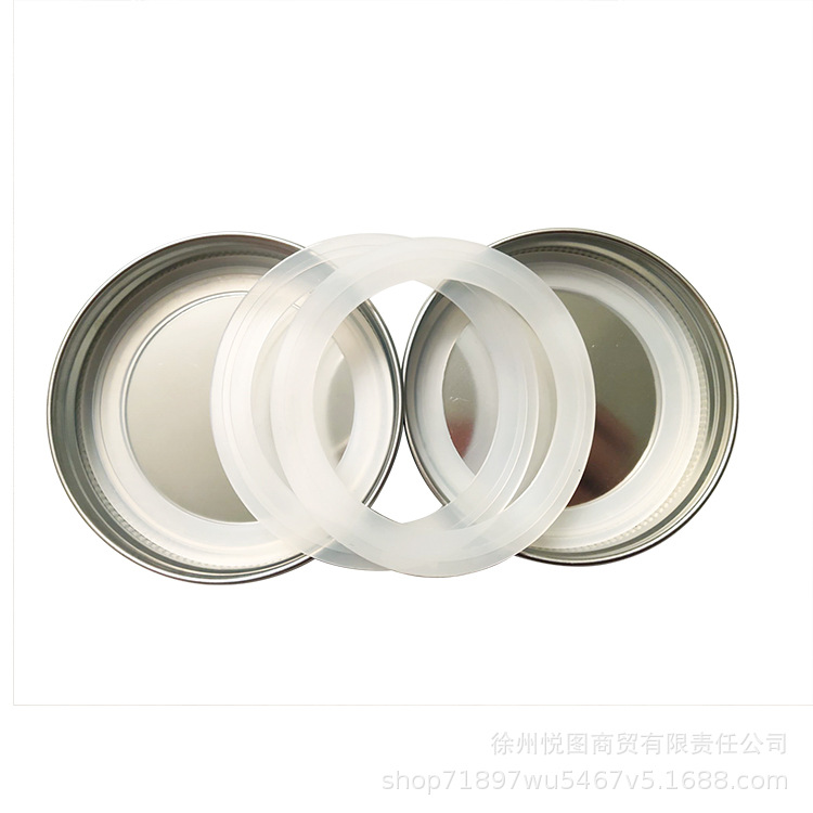 哇 耐高温87MM口径密封圈配304不锈钢盖子O形硅胶垫食品级硅胶圈