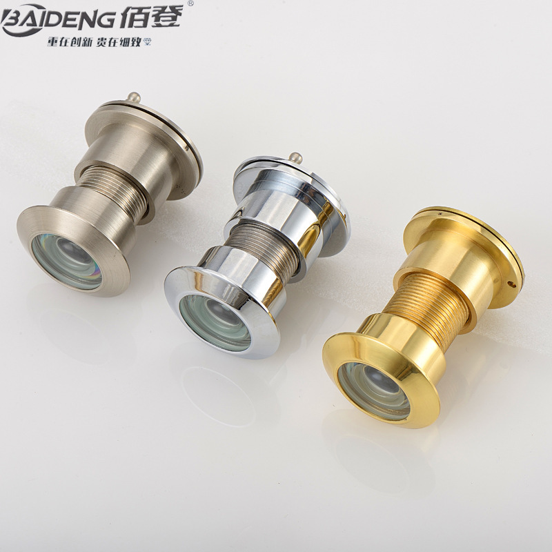 Hotel Household Anti-Theft Door Old-Fashioned Universal Anti-Pry with Back Cover All-Copper Cat Eye Pure Copper Door Mirror Door Eye Visible High Definition