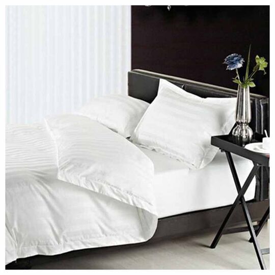 Hotel guest room hotel linen polyester cotton encryption three cm satin hotel bedding four-piece set