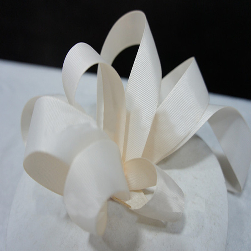 专业供应乳白色涤纶2.0罗纹带乳平纹带DIY发饰织带礼品盒包装袋