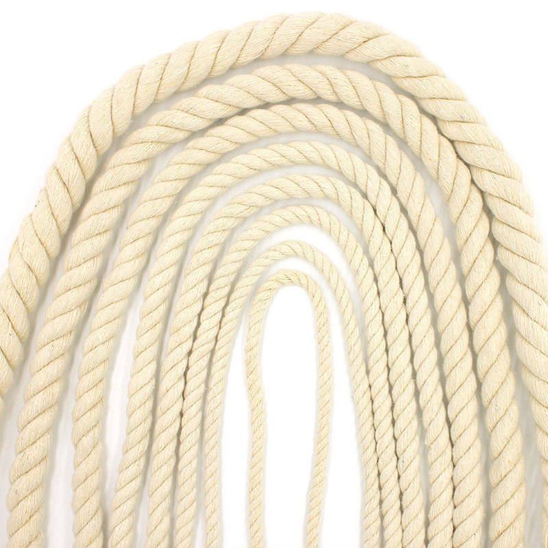 Spot 5mm this white three-strand cotton rope 6mm10mm twist twist rope 20mm tug-of-war binding rope curtain binding belt 7mm