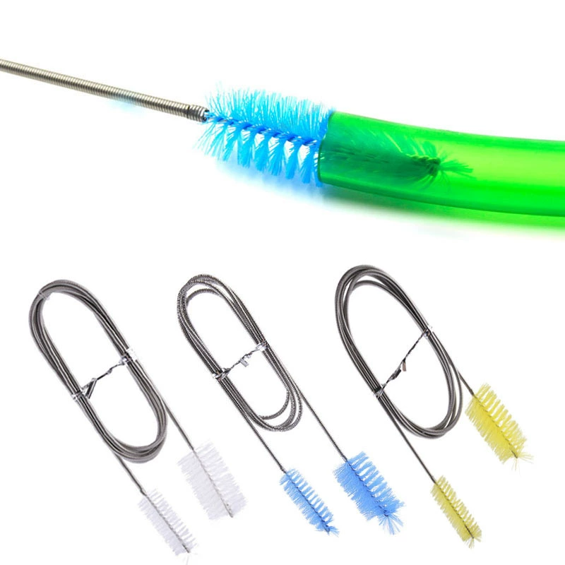 Внешний фильтр для аквариума, щетка для водопровода/двухголовая очистка водопроводной трубы на входе и выходе, пружинная щетка, щетка для водопроводной трубы, цилиндрическая щетка 155 см