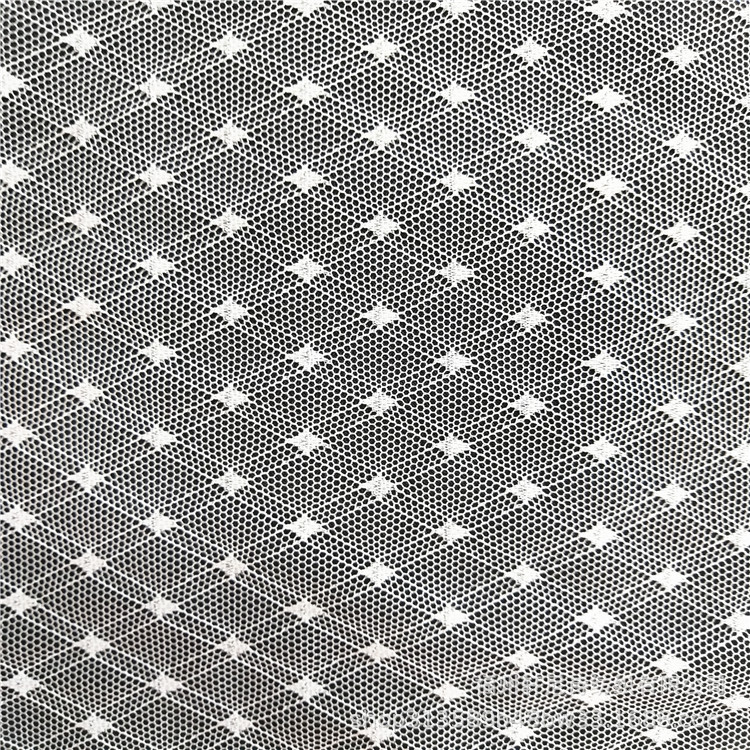 福建长乐厂家格子点点布 几何图形蕾丝面料