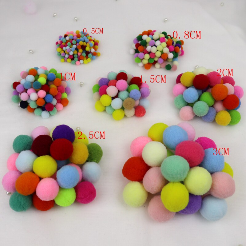 Spot supply mixed color high elastic wool ball polypropylene wool ball colorful small wool ball children's toy accessories shoe cap ball