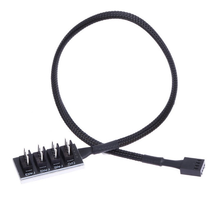 Computer chassis 4-pin one-drag four-fan support 3pin/4pin line pwm temperature control chassis extension line snakeskin net Computer chassis 4-pin one-drag four-fan support 3pin/4pin line pwm temperature control chassis extension line snakeskin net