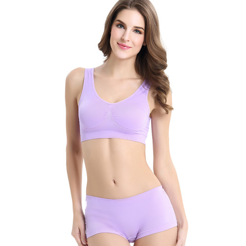 Double layer large size non-wired vest sleeping yoga adjustable underwear genie bra seamless sports bra