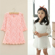 2025韩版童装 女童中袖蕾丝裙 儿童连衣裙 外贸爆款女童裙