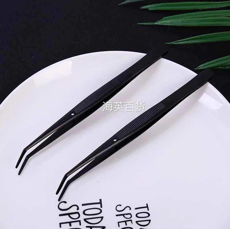 镊子C6273910TWE-6镜光黑色电泳1.8厚带钉带齿弯头镊子镊子