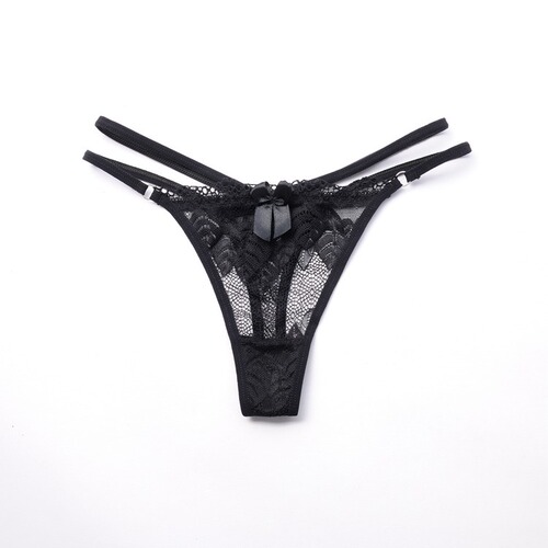 Transparent sexy thong, lace string sexy underwear, pure cotton bottom women's underwear