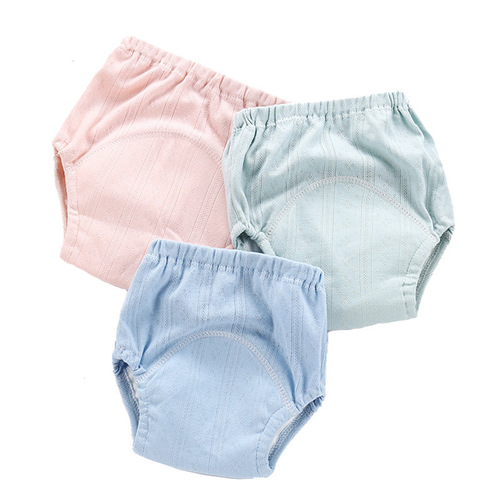 Ribbed children's waterproof learning pants 4-layer cotton gauze infant training pants children's diaper pocket baby cloth diapers