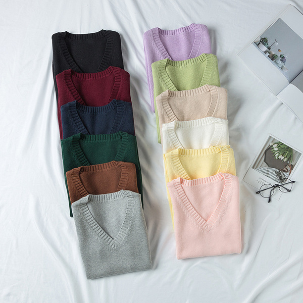 knitted solid color student pleated skirt
