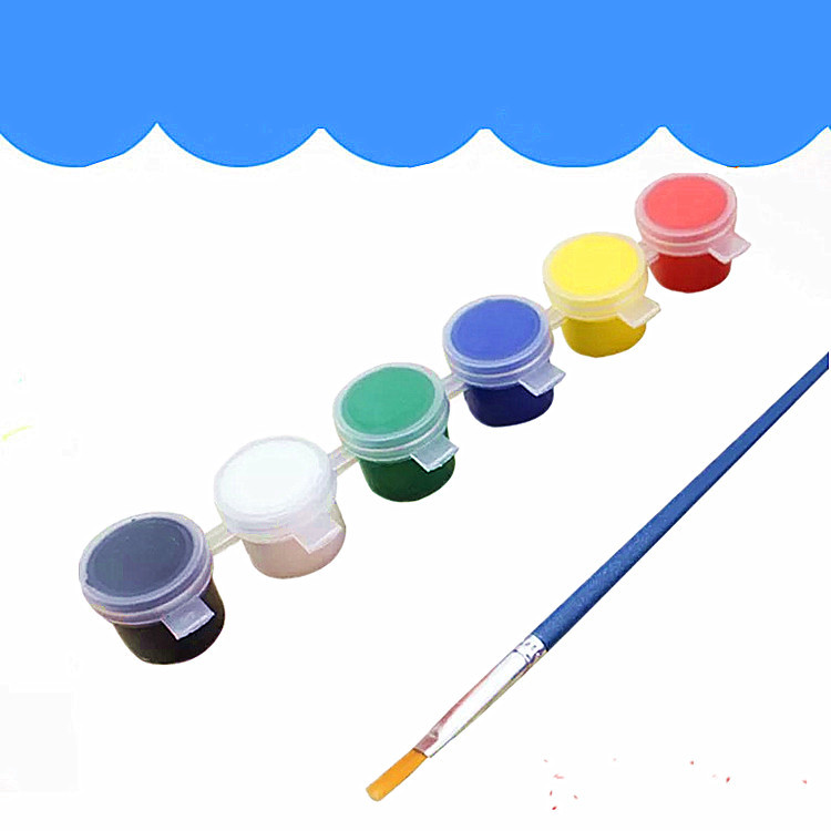 6 acrylic with pen six color acrylic paint color brush children's kindergarten art diy painting materials