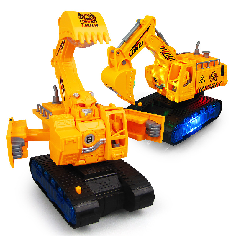 Excavadora Eléctrica Deformable de Plástico, Dirección Universal con Luz y Música, para Niños image 3